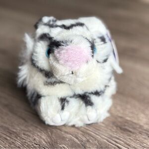 RARE ERROR Swibco 1998 Puffkins TASHA the White Tiger 4" Plush w/ Tag Errors